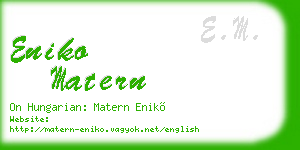 eniko matern business card