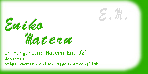 eniko matern business card